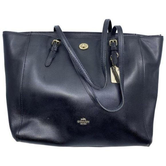 Coach Handbags - coach large black leather shoulder bag